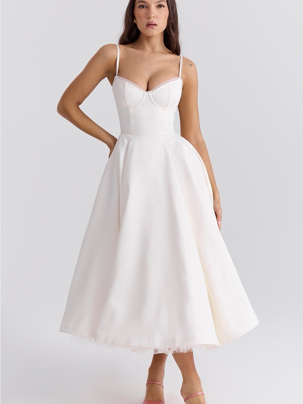 House of CB 'Mademoiselle' Cinderella
WHITE Tulle Midi Dress